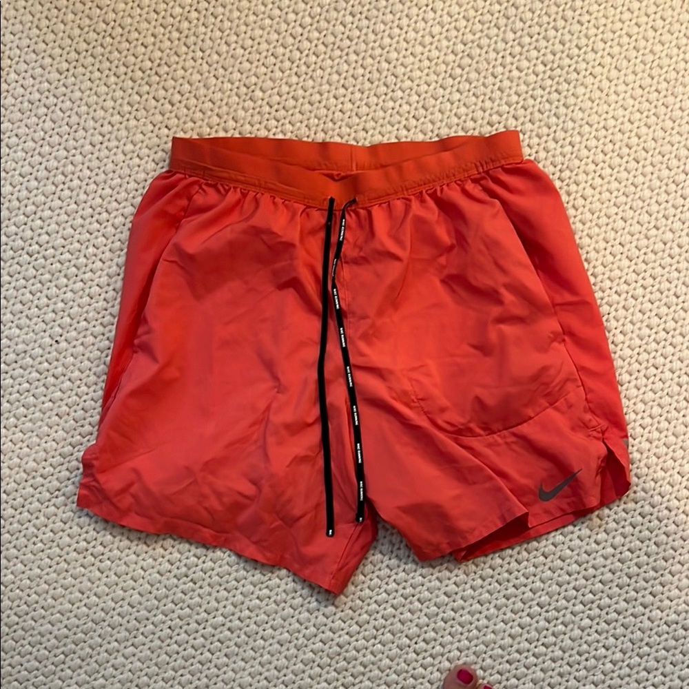 Nike Orange Athletic Shorts Quick-Drying Lightweight